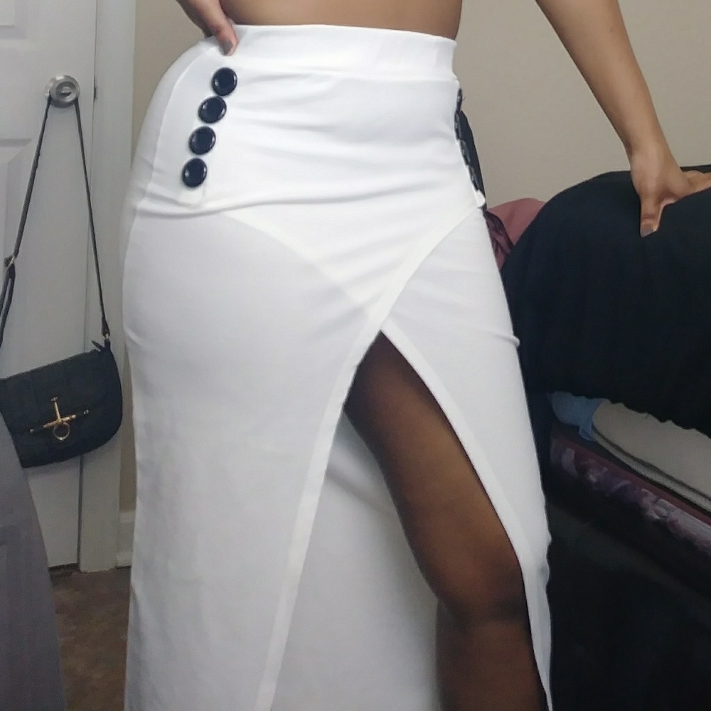 Long white skirt